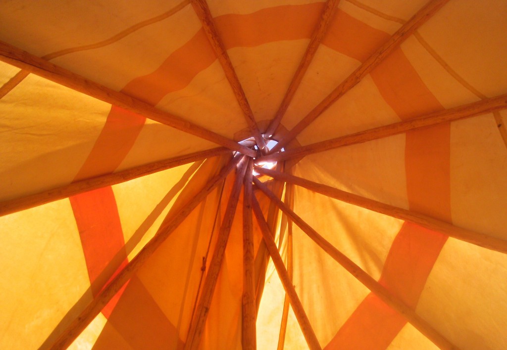 Inside our teepee Inside our teepee