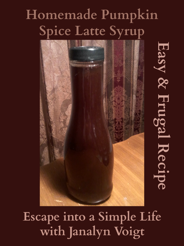pumpkin spice latte syrup recipe via Janalyn Voigt | A Simple Life