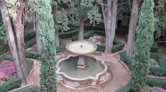 Medieval garden at the Alhambra Palace (Spain)